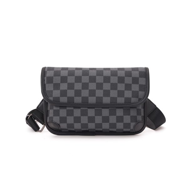 The upgraded version of plaid tiger head bag chest bag street mobile phone bag male bag Korean version of slant span bag small square bag shoulder bag tide