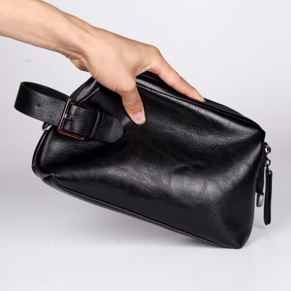 Leisure handbag men business documents handbag pu leather handbag Korean version of male handbag handbag mobile phone bag - Image 2