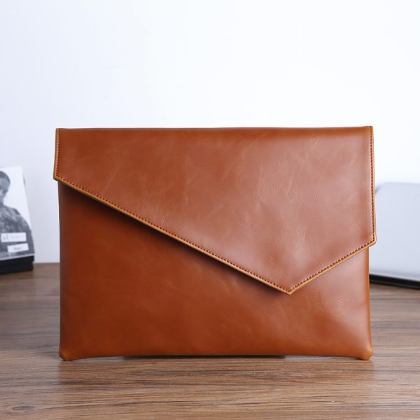 Leather upgraded version of the Korean version of handbag male handbag business casual handbag fashion handbag envelope package file package - Image 6