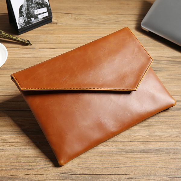 Leather upgraded version of the Korean version of handbag male handbag business casual handbag fashion handbag envelope package file package - Image 2