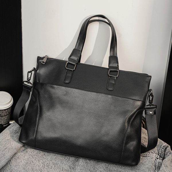 The new Korean version of the business briefcase trend men's bags casual simple shoulder diagonal cross bag shoulder handbag wholesale - Image 5