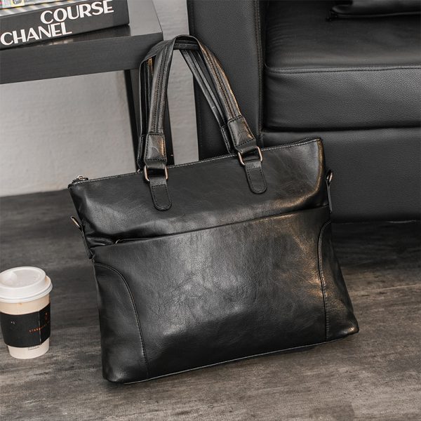 The new Korean version of the business briefcase trend men's bags casual simple shoulder diagonal cross bag shoulder handbag wholesale - Image 3